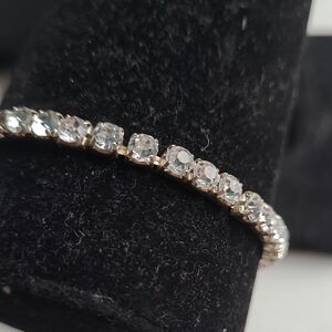 Silver Bracelet with Clear Stones